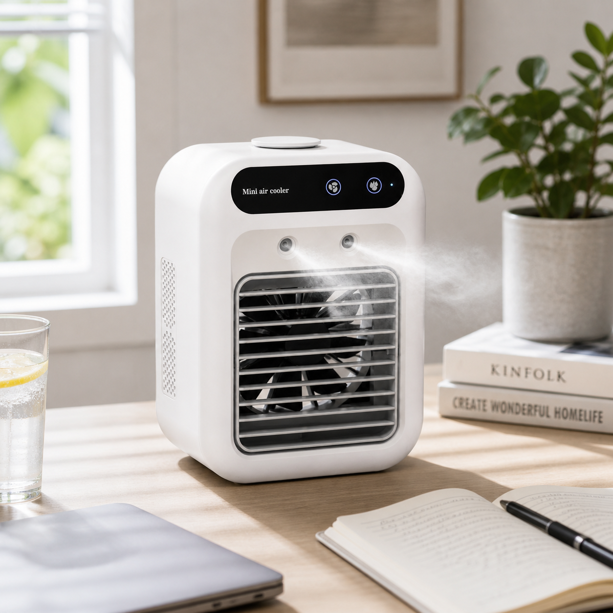Furatek Portable Air Cooler – Personal Cooling Fan with Water Mist & Quiet Operation