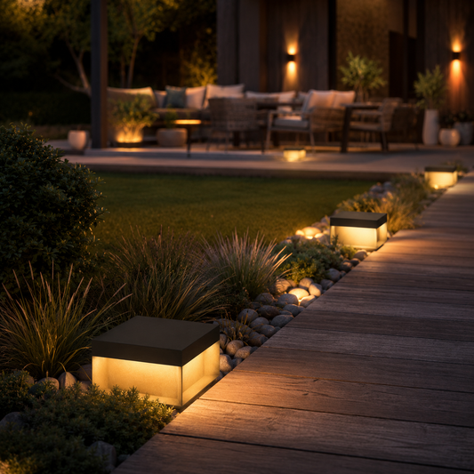 Furatek Solar Lights Waterproof - Outdoor Lawn Porch Pathway LED Lights