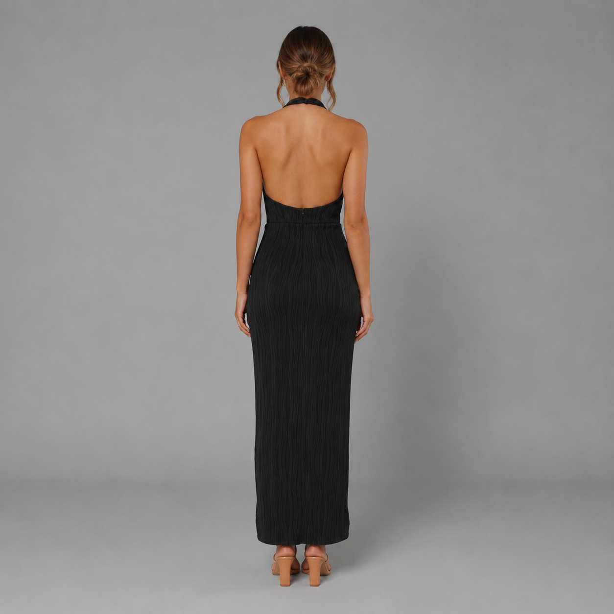 Halter Neck High Slit Maxi Dress – Backless Summer Formal Dress