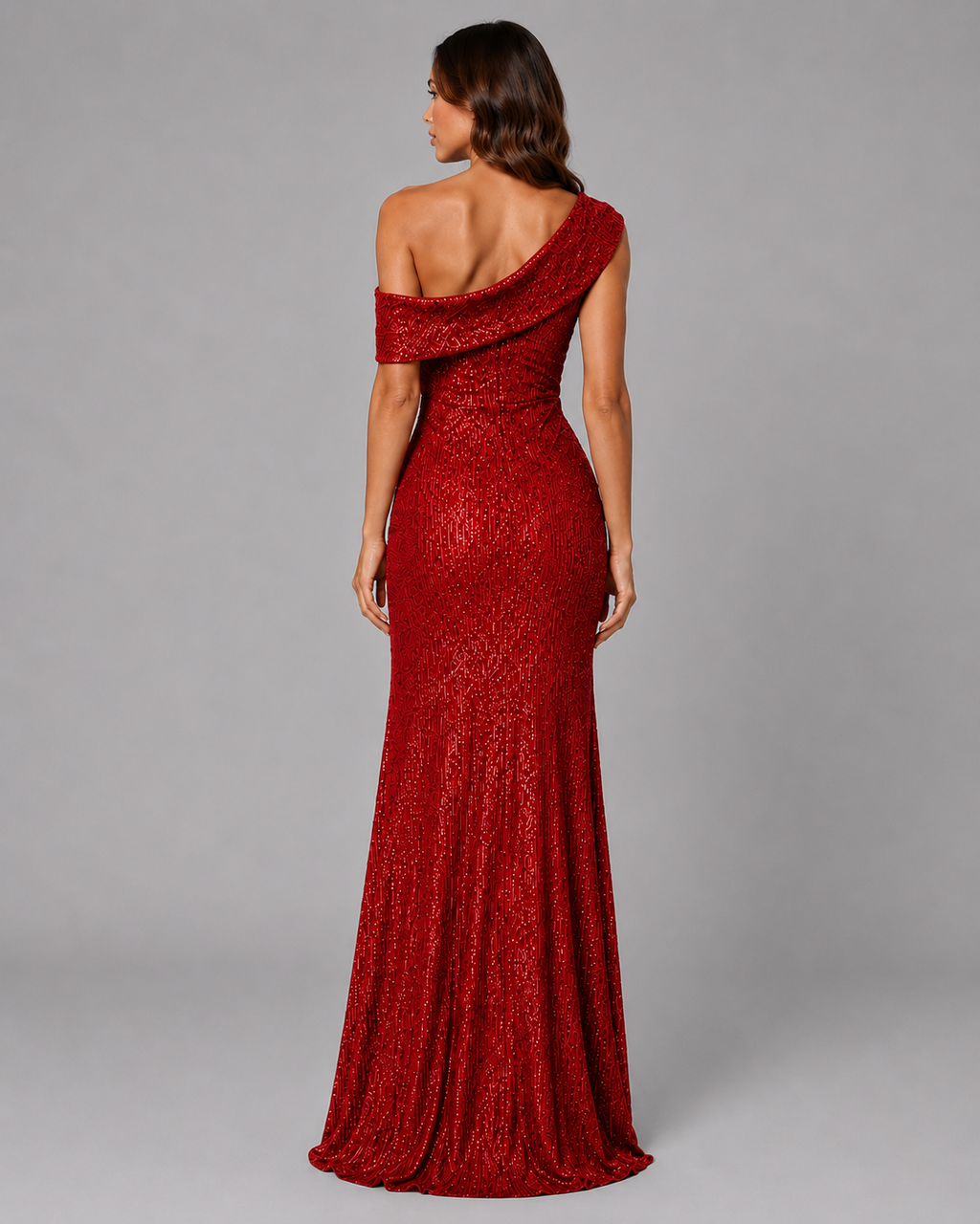Off-Shoulder High Slit Evening Gown – Elegant Formal Maxi Dress