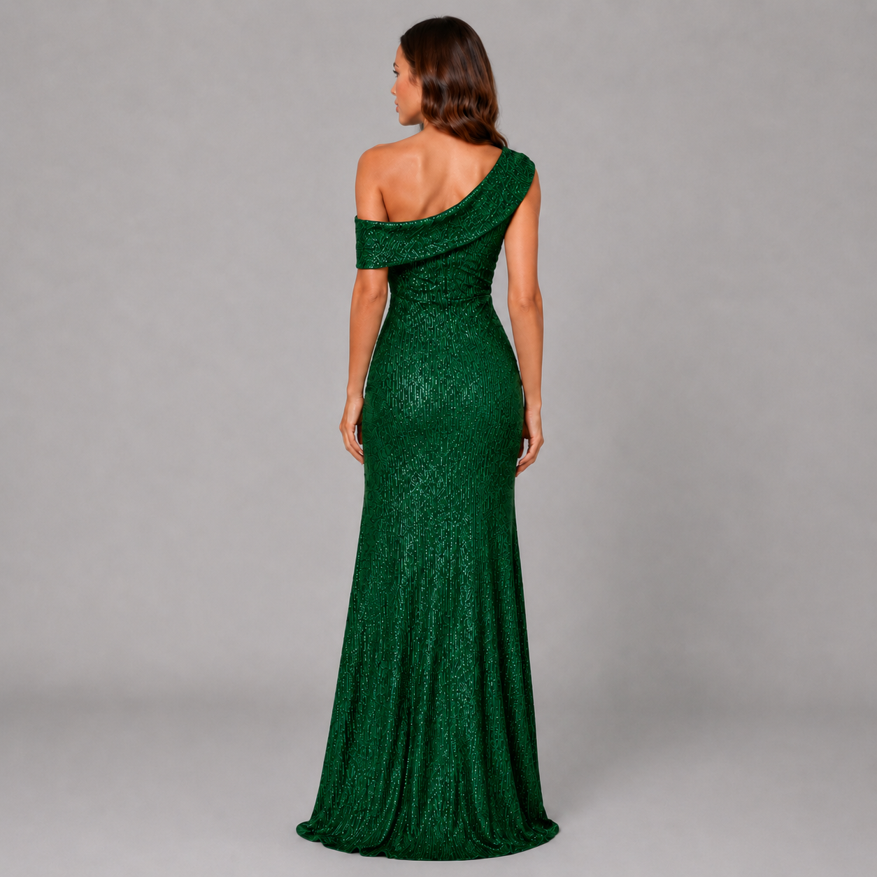 Off-Shoulder High Slit Evening Gown – Elegant Formal Maxi Dress