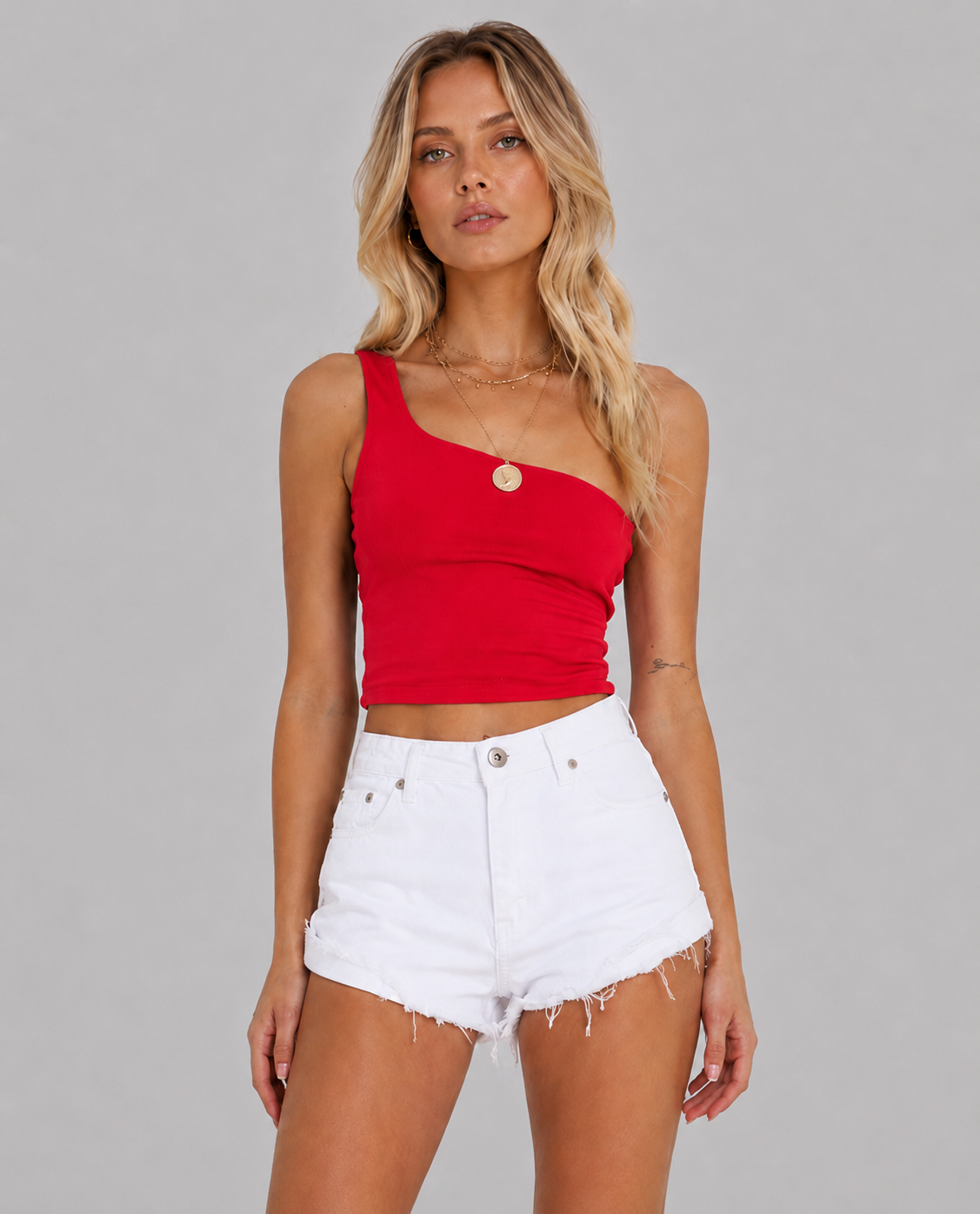 Asymmetric One Shoulder Crop Top – Slim Fit Sleeveless Summer Top