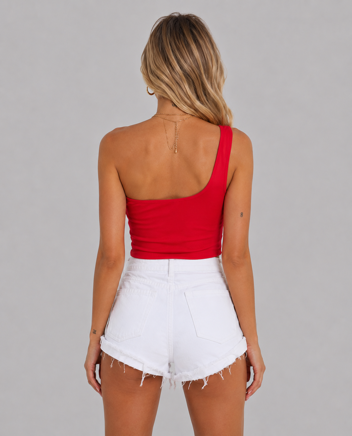Asymmetric One Shoulder Crop Top – Slim Fit Sleeveless Summer Top